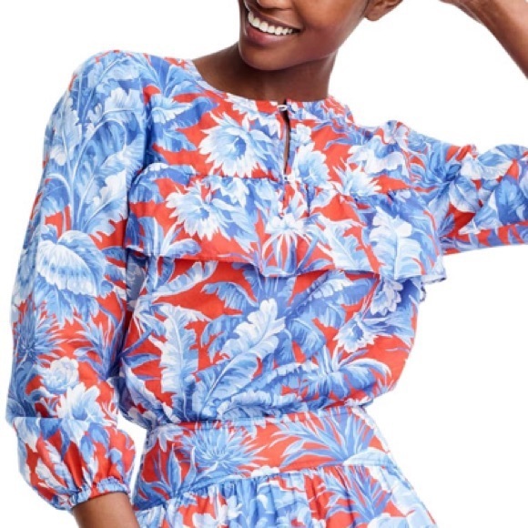J. Crew Ratti Rio Ruffle Blouse Top size M medium - Picture 8 of 8